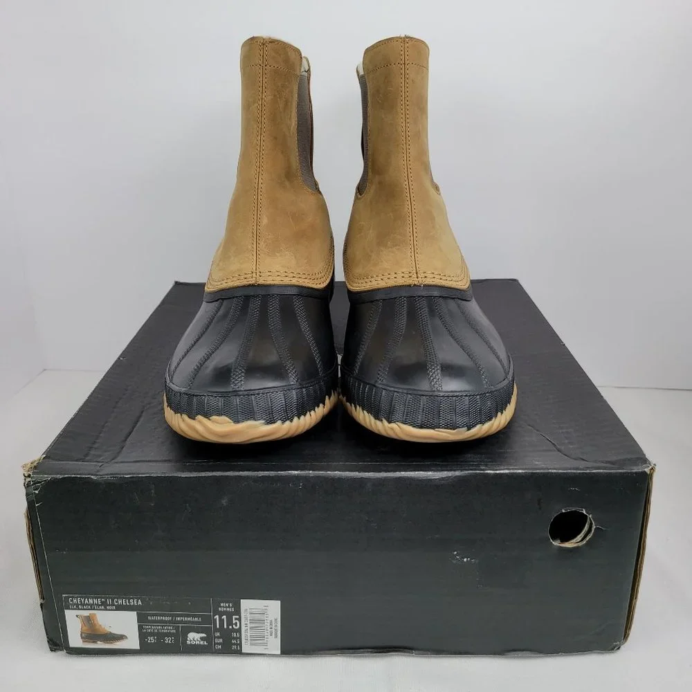 Sorel Cheyanne II Chelsea Boot Men's Black Elk NM2609-286 US Size 11.5 NWT